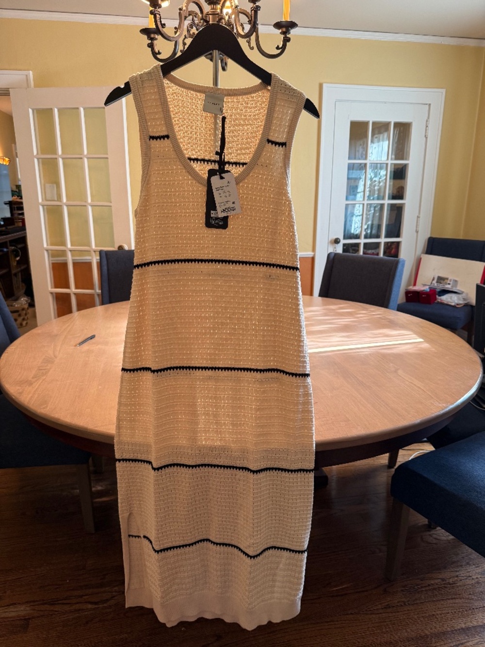 NWT Varley Scott Scoop Neck Midi Dress (Birch)